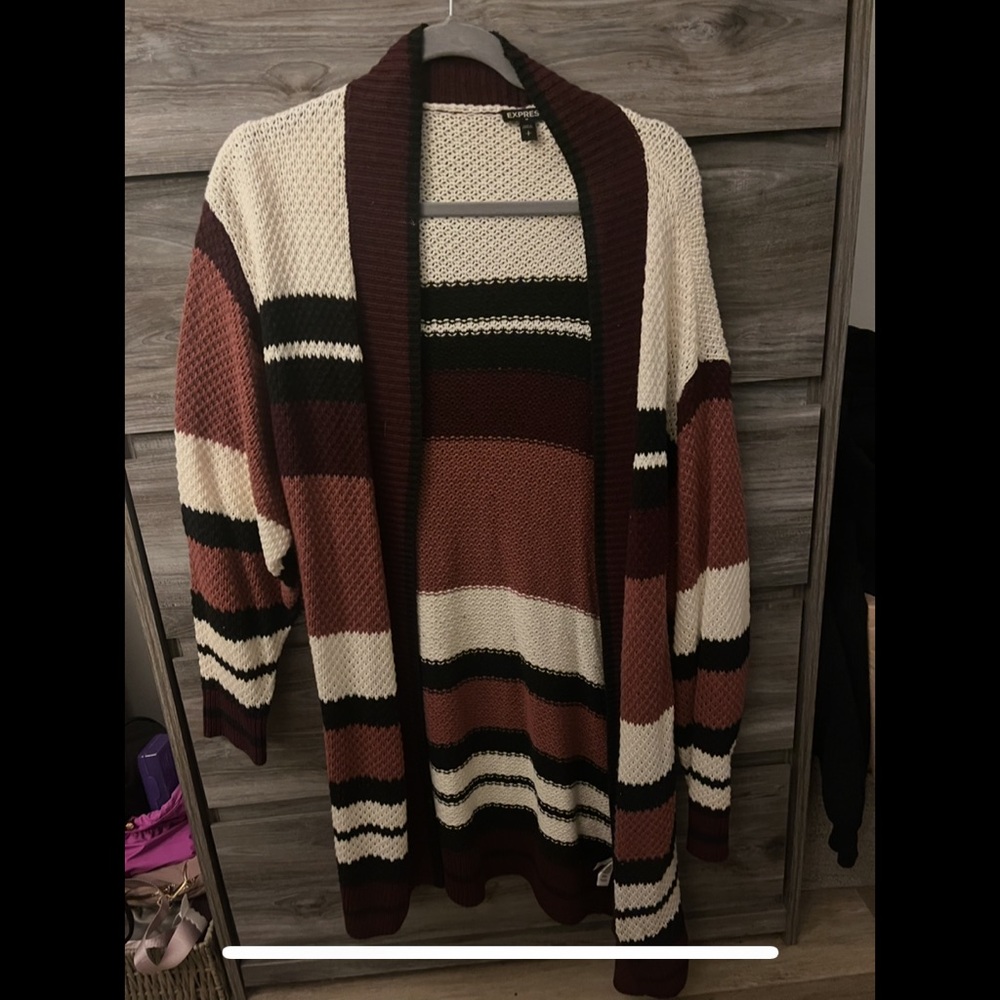 Express Multicolor Striped Cardigan